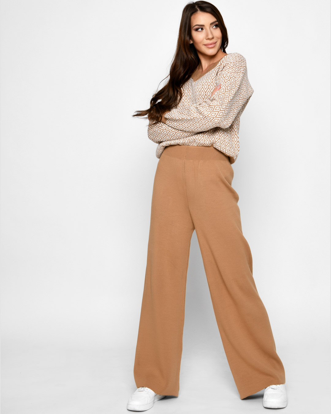 Женский костюм с пуловером и брюками палаццо 52080 xp-2509 Женский костюм с пуловером и брюками палаццо 52080 xp-2509